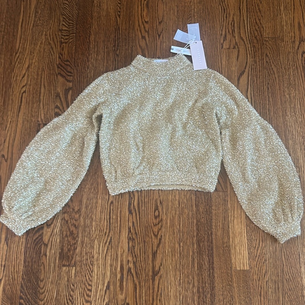Anthropologie gold sweater